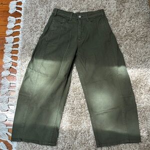 Anthropologie Olive Green Wide-Leg Jeans